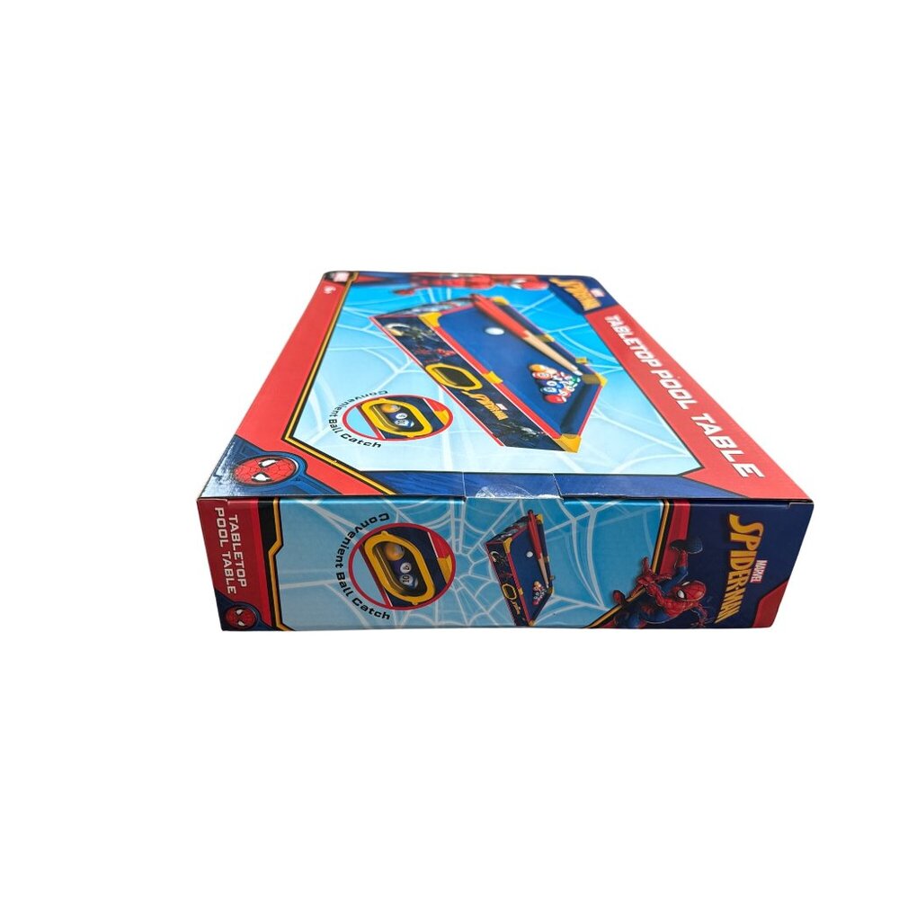 Marvel Spider-Man Tabletop Pool Table Kids 6+ Blue/Red Arcade Game Compact Desig - Picture 4 of 4